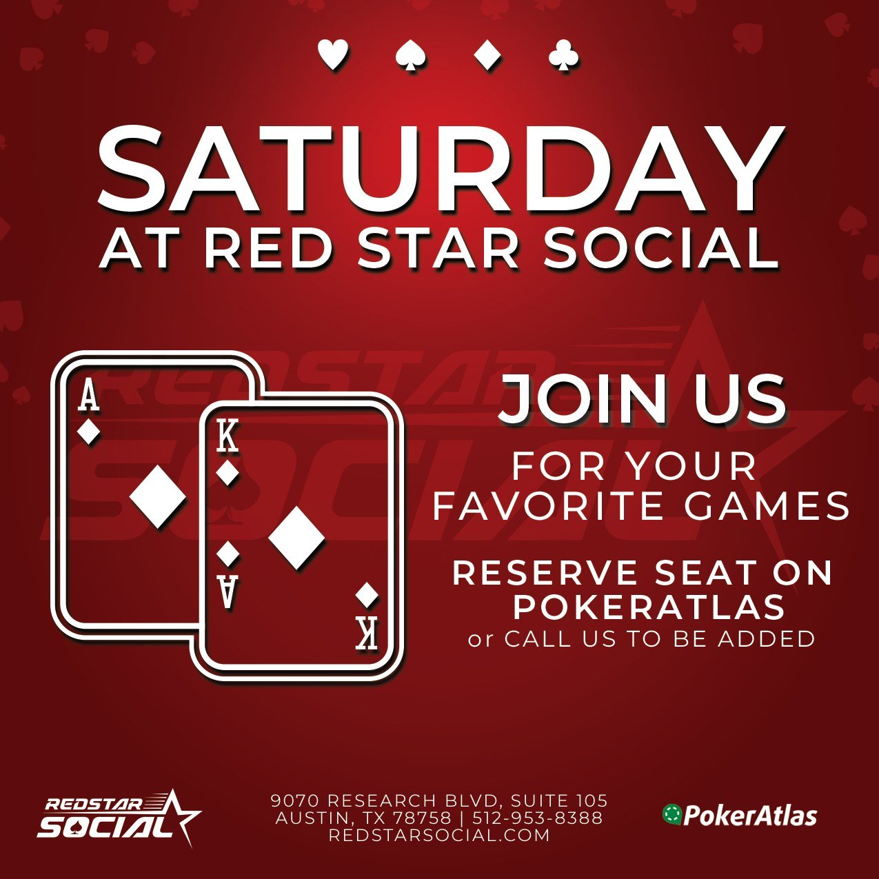 Join us this weekend for $1/2 NLH.

Arrive by 11:05am and first two hours of seat time are FREE. Doors open at 11am.